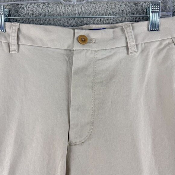 NEW Izod Performance Stretch Pants Mens 34 Tan Chino Trouser Flex Waist NWT $70 - Picture 4 of 16
